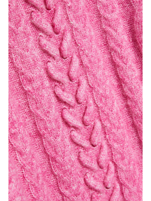 Moodo Sveter s ozdobným pletencom fuchsiový Moodo