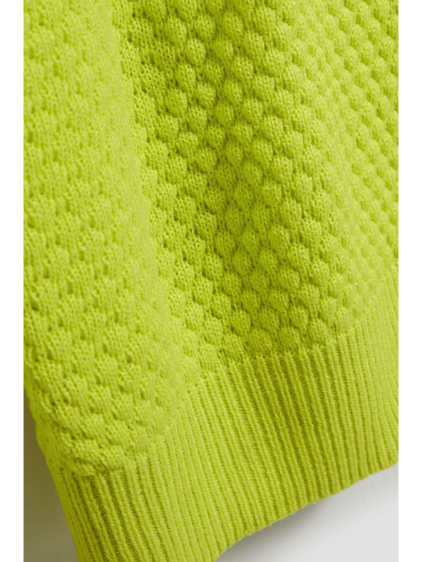 Moodo Sveter s výstrihom do V limetkový Moodo