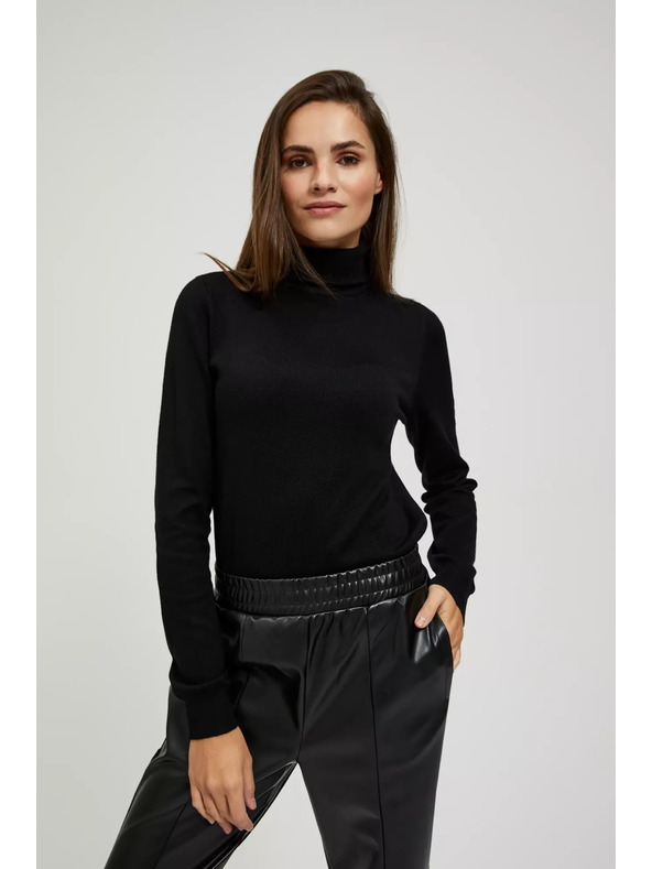 Moodo Sveter so stojačkou čierny Moodo