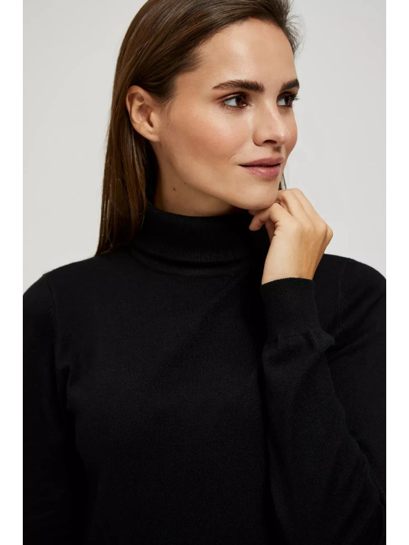 Moodo Sveter so stojačkou čierny Moodo