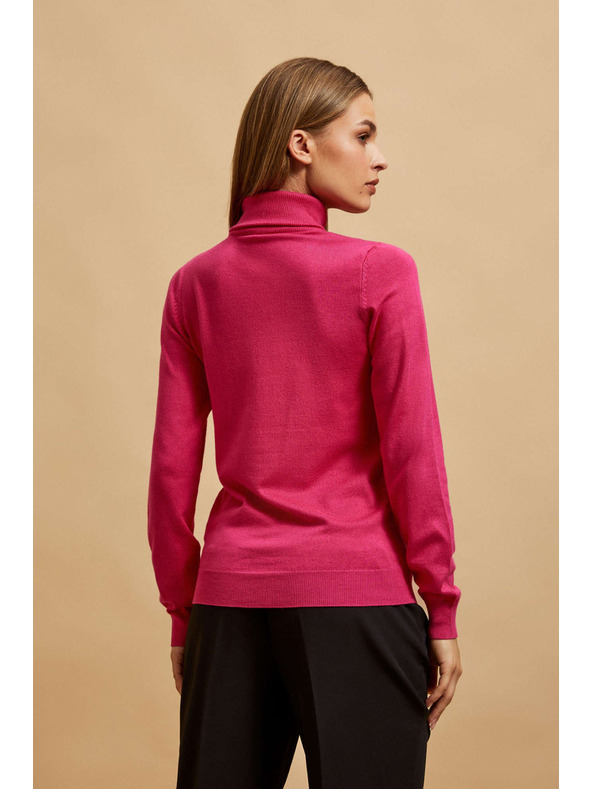 Moodo Sveter so stojačkou fuchsiový Moodo