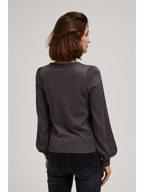 Moodo Sveter s nafúknutými rukávmi a metalickou niťou Moodo