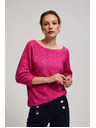 Moodo Sveter s 3/4 rukávom fuchsiový Moodo