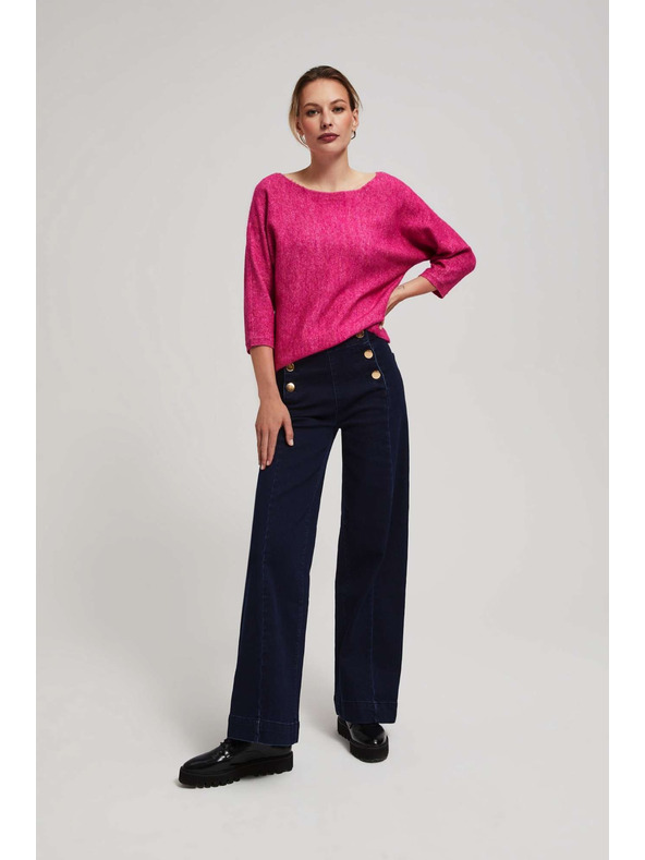 Moodo Sveter s 3/4 rukávom fuchsiový Moodo