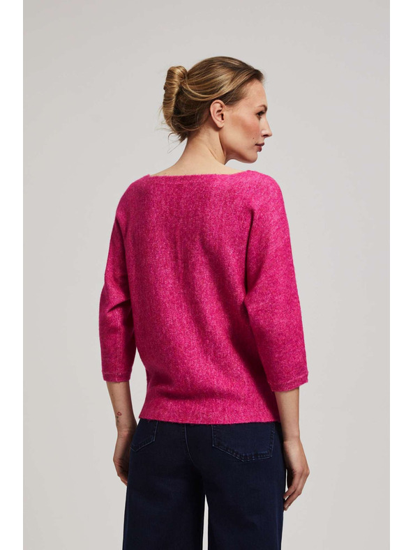Moodo Sveter s 3/4 rukávom fuchsiový Moodo
