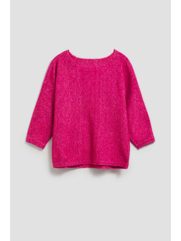 Moodo Sveter s 3/4 rukávom fuchsiový Moodo