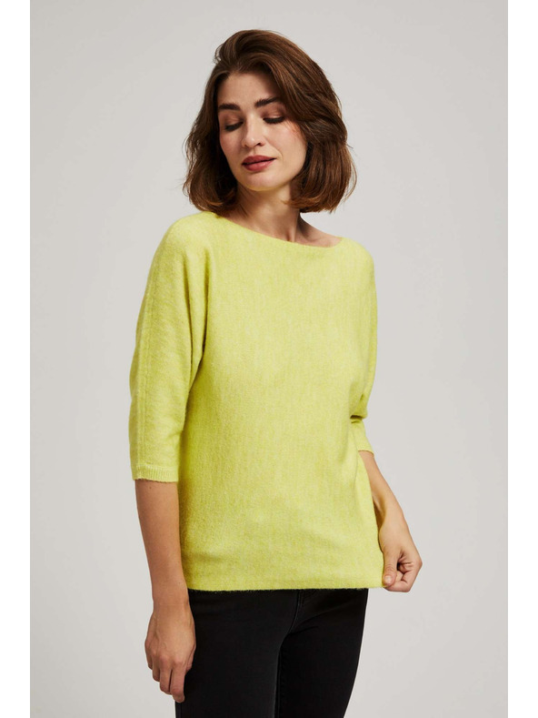 Moodo Sveter s 3/4 rukávom limetkový Moodo