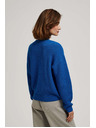 Moodo Azúrový sveter s okrúhlym výstrihom Moodo