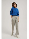 Moodo Azúrový sveter s okrúhlym výstrihom Moodo