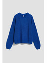 Moodo Azúrový sveter s okrúhlym výstrihom Moodo