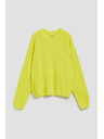 Moodo Limetkový sveter s okrúhlym výstrihom Moodo