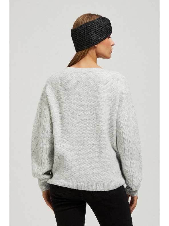 Moodo Sveter s výstrihom do V sivý Moodo