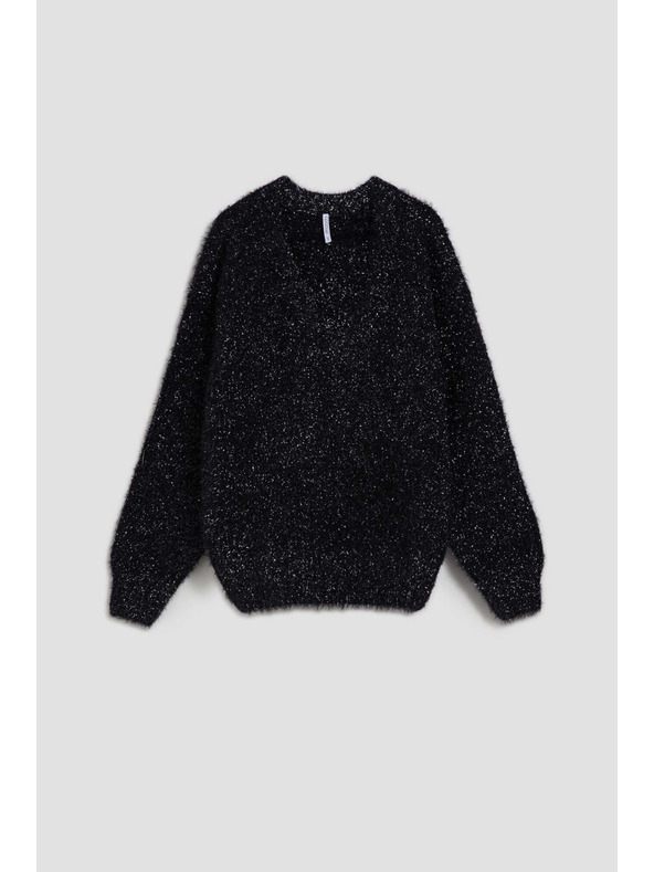 Moodo Sveter s výstrihom do V a metalickou niťou Moodo