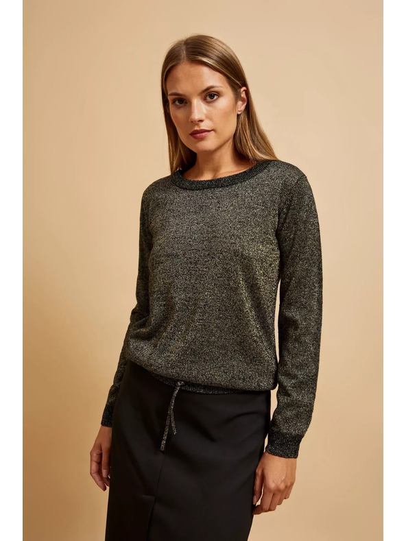 Moodo Čierny sveter s metalickým vláknom Moodo