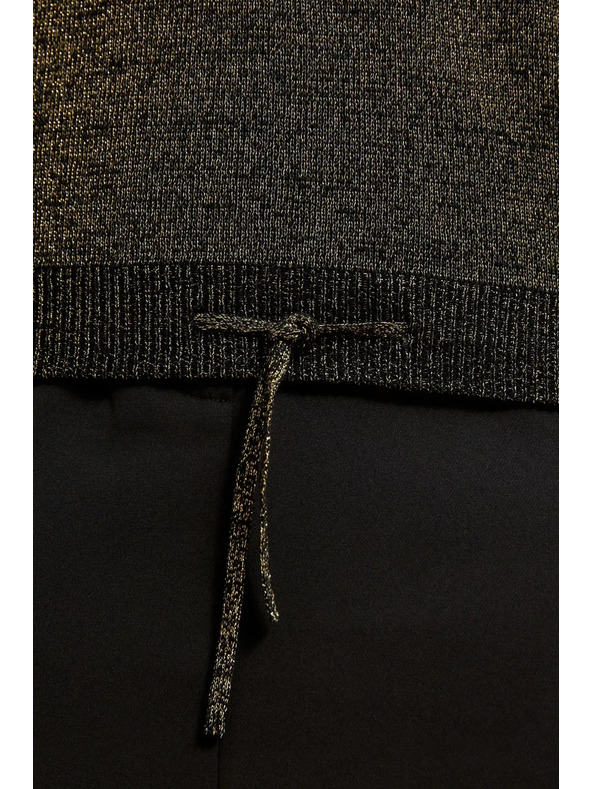 Moodo Čierny sveter s metalickým vláknom Moodo