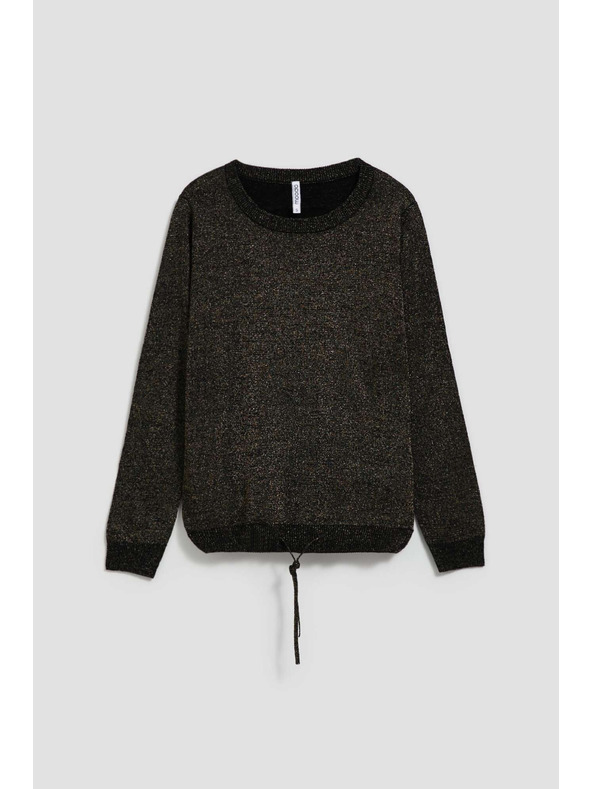 Moodo Čierny sveter s metalickým vláknom Moodo