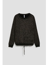 Moodo Čierny sveter s metalickým vláknom Moodo
