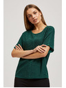 Moodo Oversize sveter s metalickou niťou smaragdový Moodo