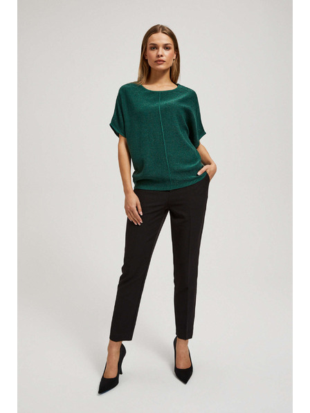 Moodo Oversize sveter s metalickou niťou smaragdový Moodo