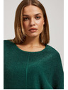 Moodo Oversize sveter s metalickou niťou smaragdový Moodo