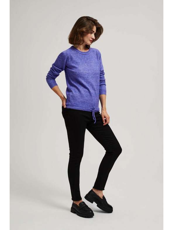 Moodo Sveter so zaväzovaním fialový Moodo