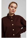 Moodo Mikina so ozdobnými gombíkmi hnedá Moodo