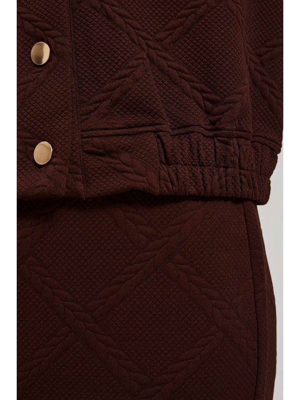 Moodo Mikina so ozdobnými gombíkmi hnedá Moodo