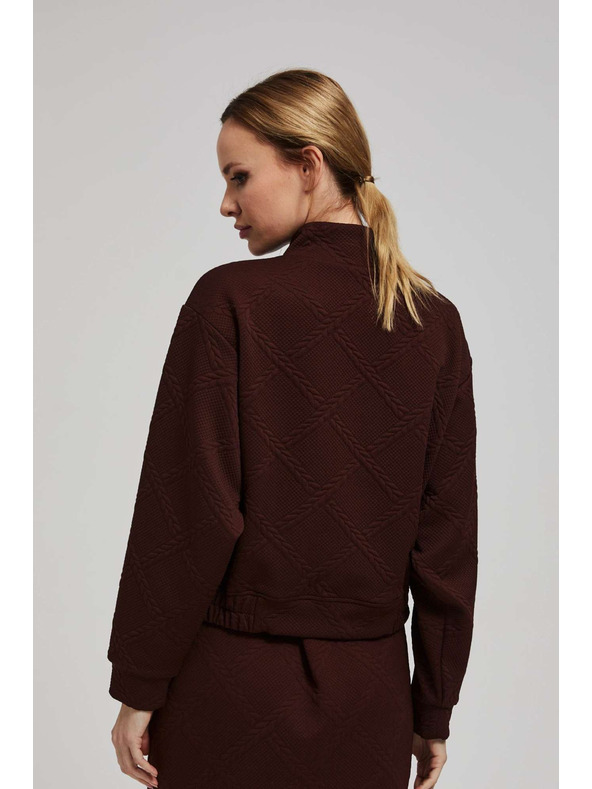 Moodo Mikina so ozdobnými gombíkmi hnedá Moodo