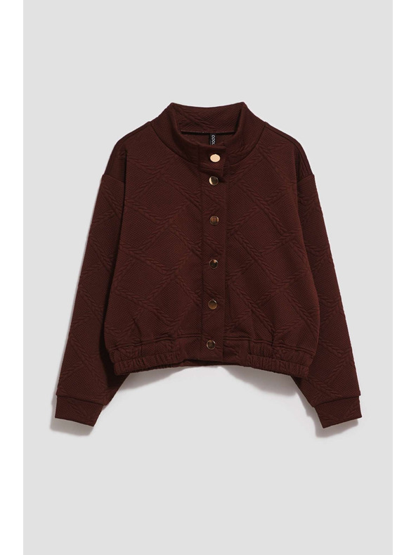 Moodo Mikina so ozdobnými gombíkmi hnedá Moodo