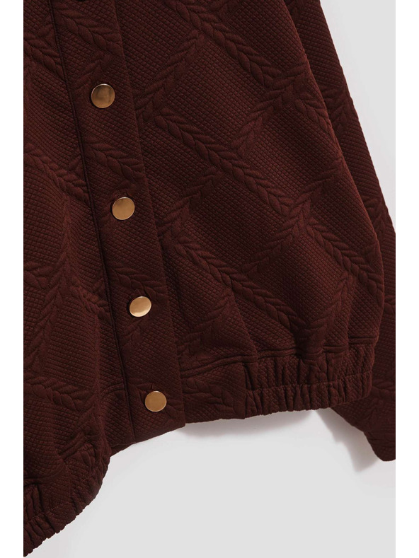 Moodo Mikina so ozdobnými gombíkmi hnedá Moodo