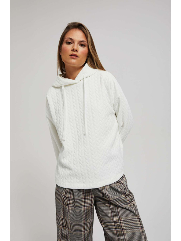 Moodo Mikina s kapucňou a dlhými rukávmi perleťová Moodo