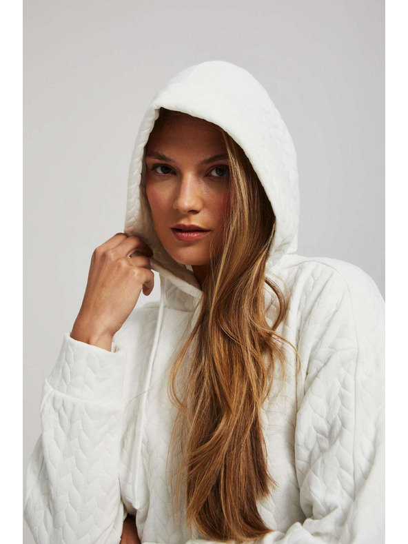 Moodo Mikina s kapucňou a dlhými rukávmi perleťová Moodo