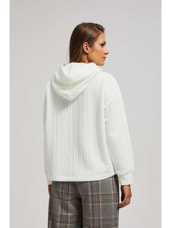 Moodo Mikina s kapucňou a dlhými rukávmi perleťová Moodo