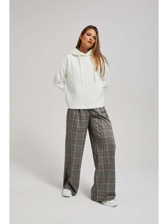 Moodo Mikina s kapucňou a dlhými rukávmi perleťová Moodo