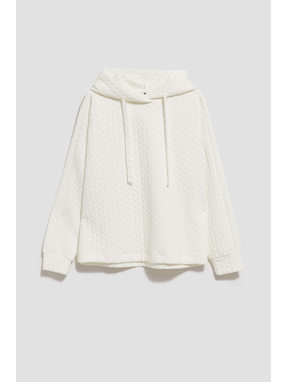 Moodo Mikina s kapucňou a dlhými rukávmi perleťová Moodo