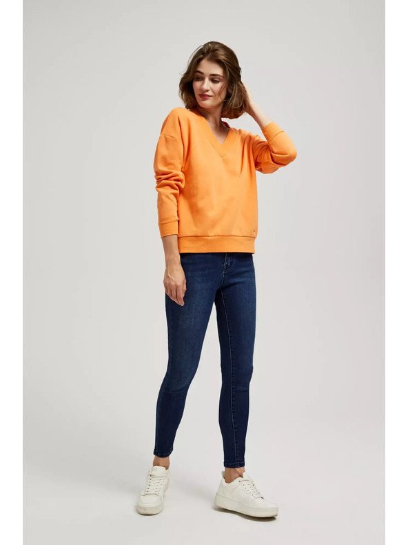 Moodo Blúzka s výstrihom do V oranžová Moodo