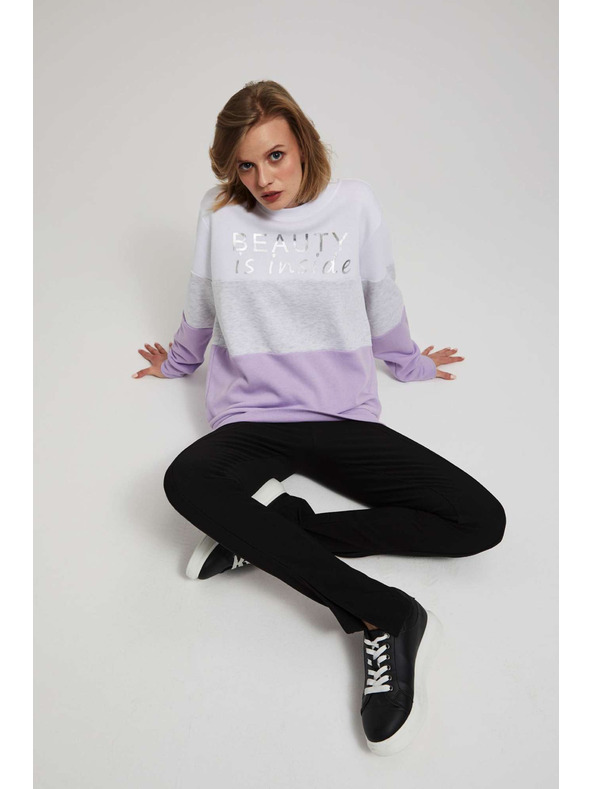 Moodo Mikina s potlačou levanduľová Moodo