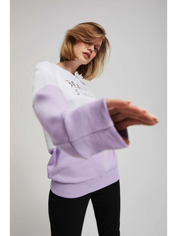 Moodo Mikina s potlačou levanduľová Moodo