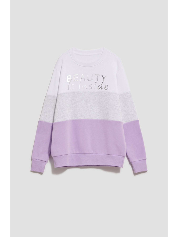 Moodo Mikina s potlačou levanduľová Moodo