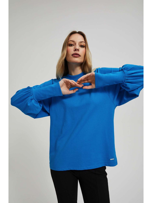 Moodo Blúzka s nafúknutými rukávmi azúrová Moodo