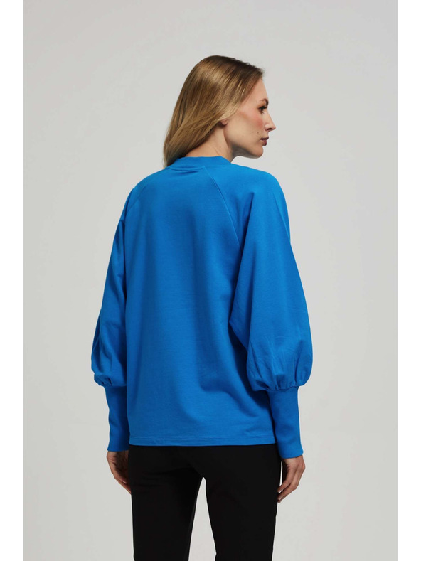 Moodo Blúzka s nafúknutými rukávmi azúrová Moodo