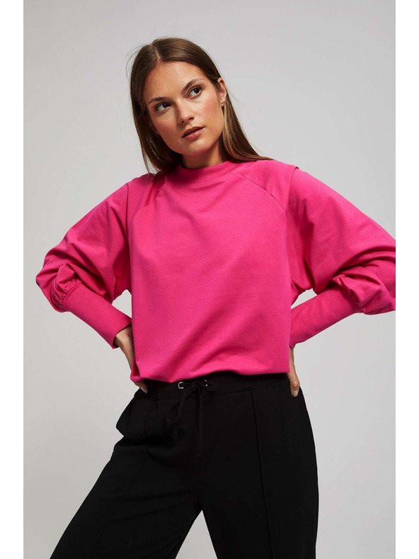 Moodo Blúzka s nafúknutými rukávmi fuchsiová Moodo