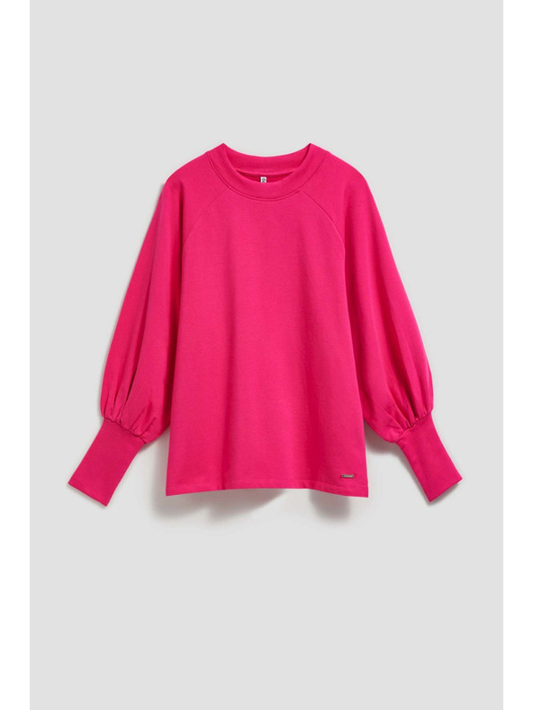 Moodo Blúzka s nafúknutými rukávmi fuchsiová Moodo