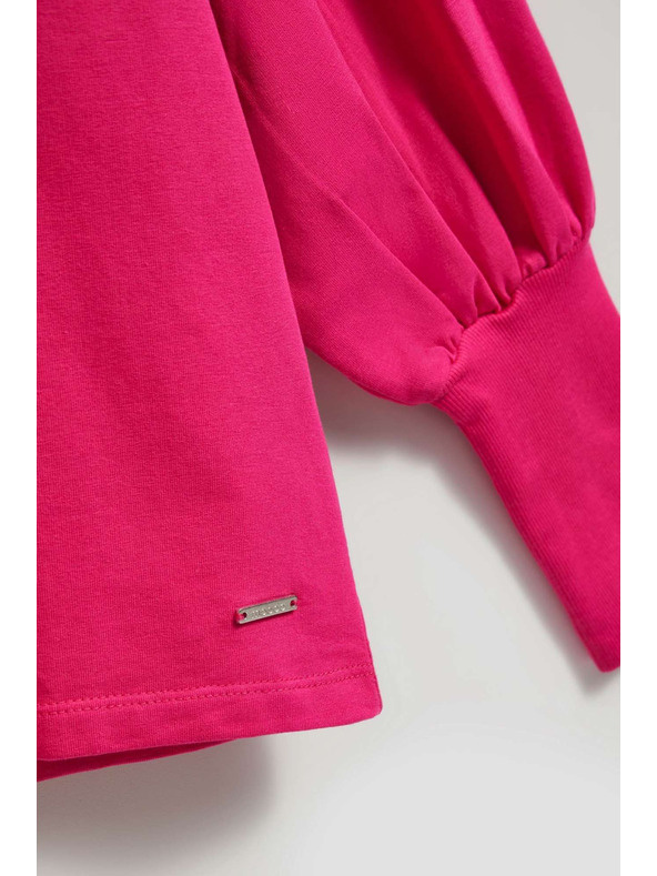 Moodo Blúzka s nafúknutými rukávmi fuchsiová Moodo
