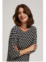 Moodo Biela a tmavmodrá blúzka s geometrickým vzorom Moodo