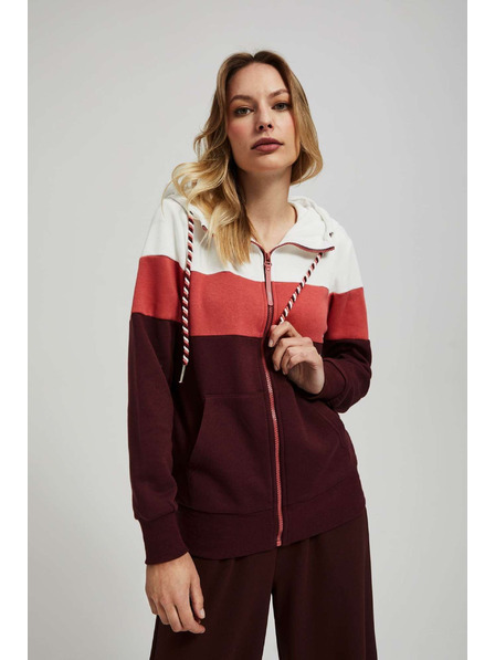 Moodo Mikina s kapucňou gaštanová Moodo