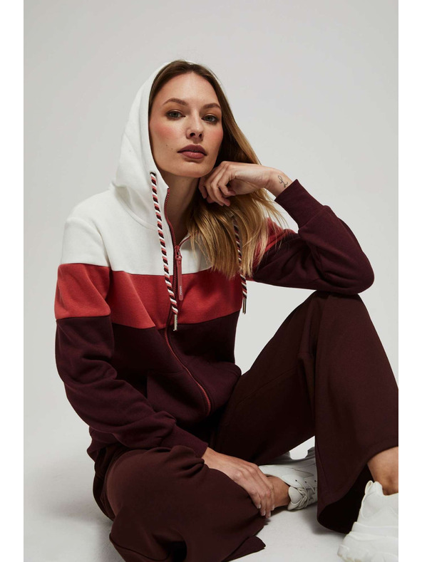 Moodo Mikina s kapucňou gaštanová Moodo