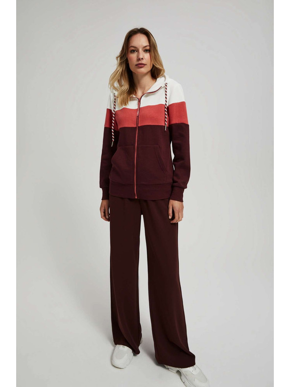 Moodo Mikina s kapucňou gaštanová Moodo