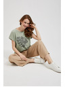 Moodo Blúzka s potlačou olivová Moodo