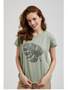 Moodo Blúzka s potlačou olivová Moodo
